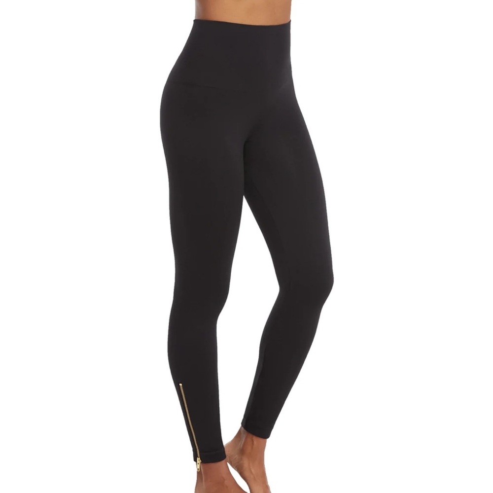 Spanx Side Zip Seamless Compression Cropped Leggi… - image 2